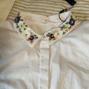 T Tahari White Wynne Blouse XL NWT